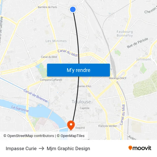 Impasse Curie to Mjm Graphic Design map
