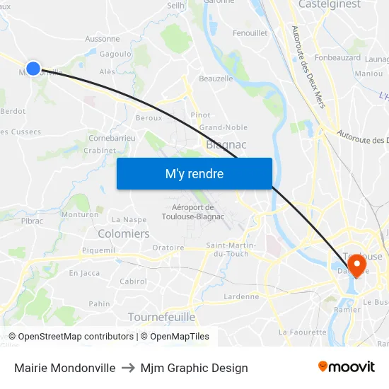 Mairie Mondonville to Mjm Graphic Design map