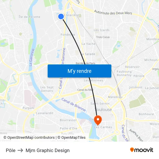 Pôle to Mjm Graphic Design map