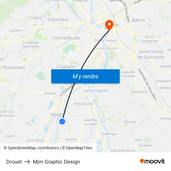 Drouet to Mjm Graphic Design map