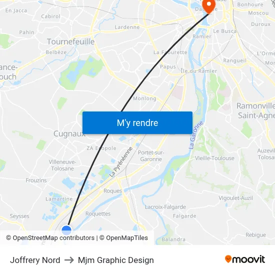 Joffrery Nord to Mjm Graphic Design map