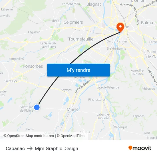 Cabanac to Mjm Graphic Design map