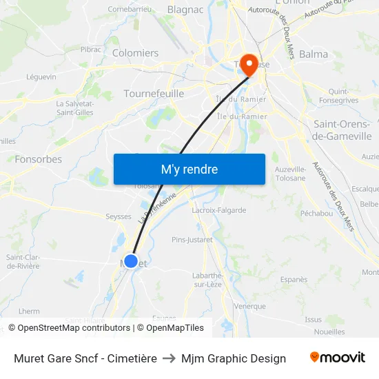 Muret Gare Sncf - Cimetière to Mjm Graphic Design map