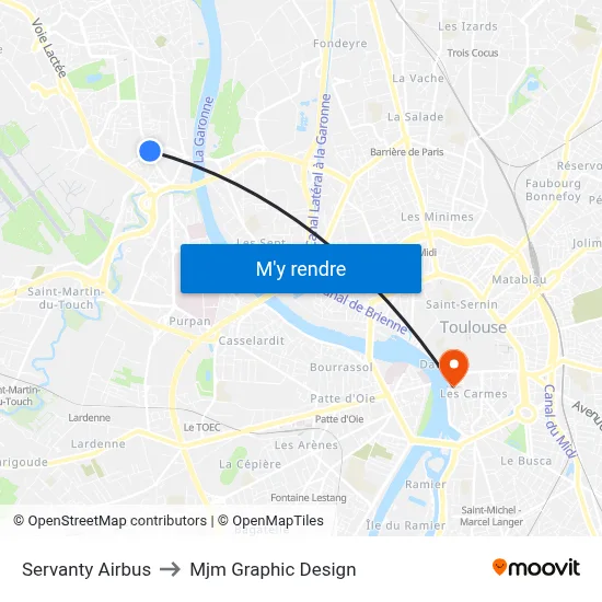 Servanty Airbus to Mjm Graphic Design map