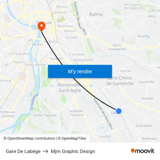 Gare De Labège to Mjm Graphic Design map