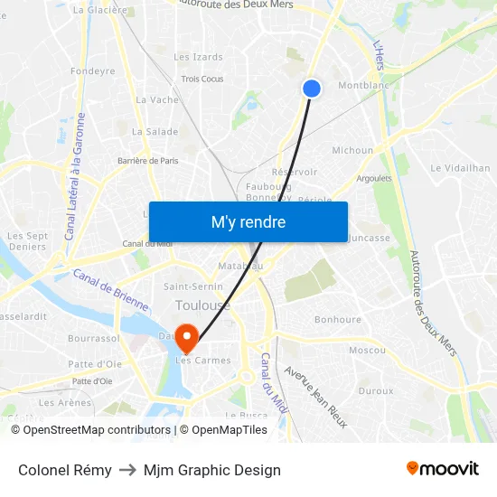 Colonel Rémy to Mjm Graphic Design map