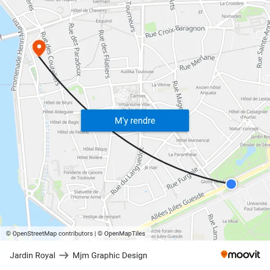 Jardin Royal to Mjm Graphic Design map