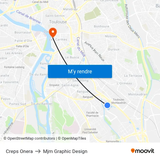 Creps  Onera to Mjm Graphic Design map