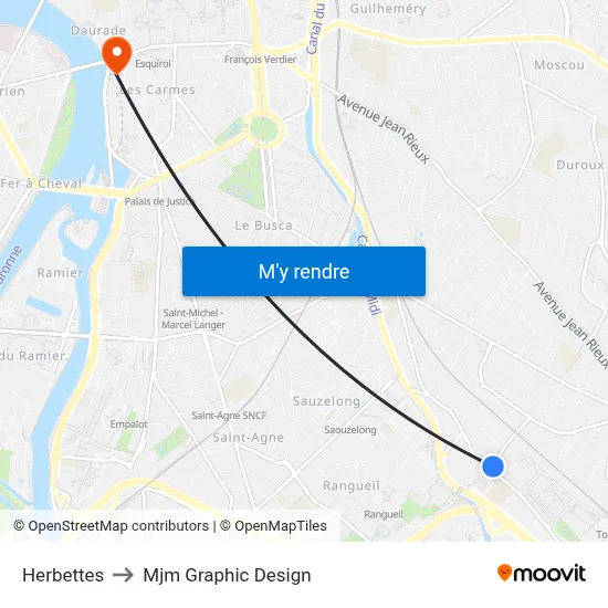 Herbettes to Mjm Graphic Design map