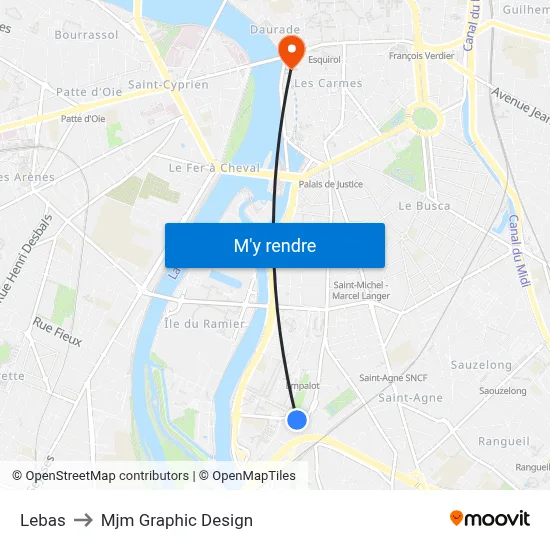 Lebas to Mjm Graphic Design map