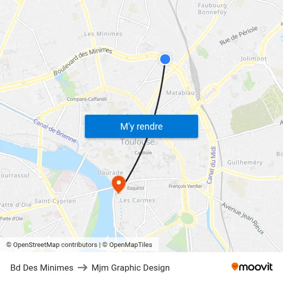 Bd Des Minimes to Mjm Graphic Design map