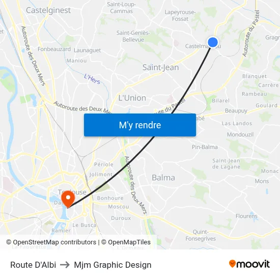 Route D'Albi to Mjm Graphic Design map