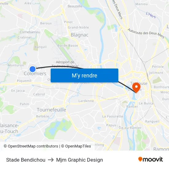 Stade Bendichou to Mjm Graphic Design map