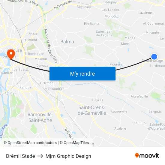 Drémil Stade to Mjm Graphic Design map