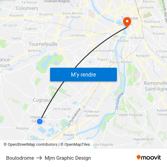 Boulodrome to Mjm Graphic Design map