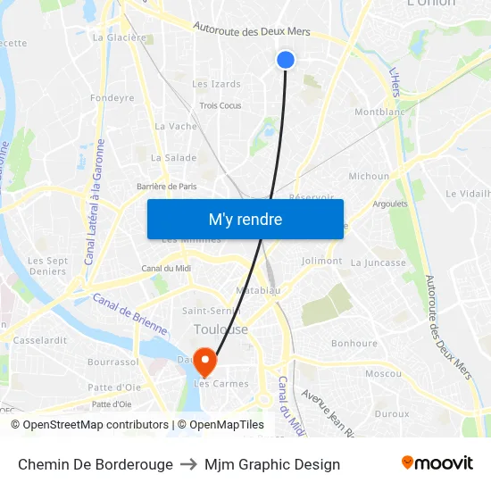 Chemin De Borderouge to Mjm Graphic Design map