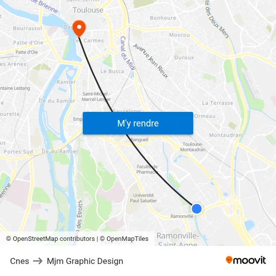 Cnes to Mjm Graphic Design map
