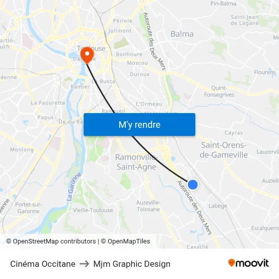Cinéma Occitane to Mjm Graphic Design map