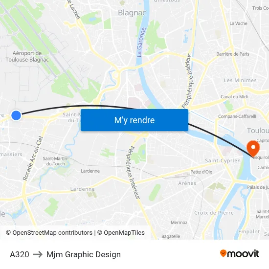 A320 to Mjm Graphic Design map