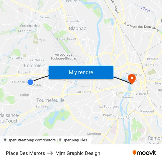 Place Des Marots to Mjm Graphic Design map