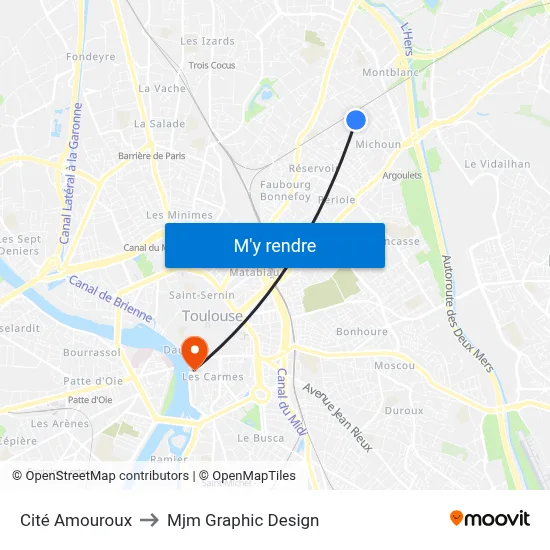 Cité Amouroux to Mjm Graphic Design map