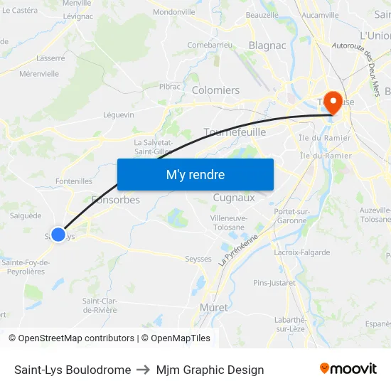 Saint-Lys Boulodrome to Mjm Graphic Design map