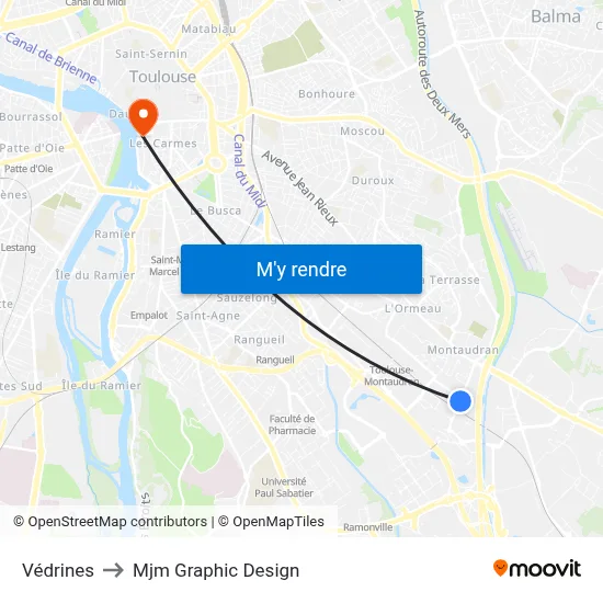 Védrines to Mjm Graphic Design map