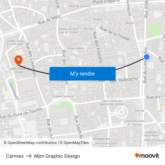 Carmes to Mjm Graphic Design map