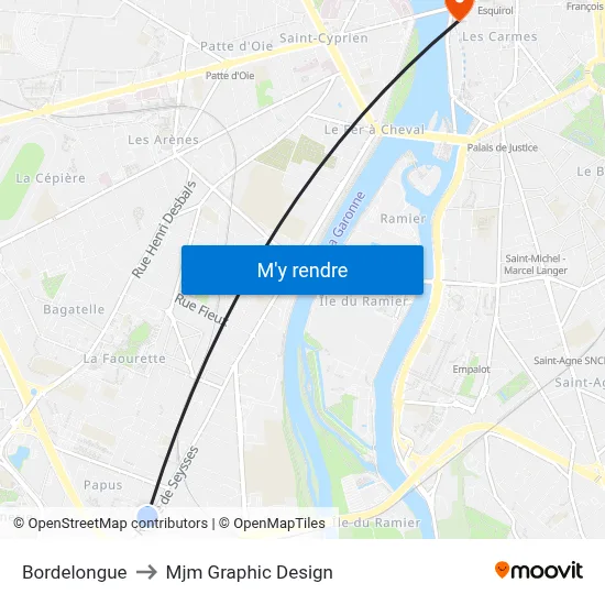 Bordelongue to Mjm Graphic Design map
