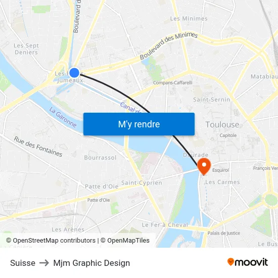 Suisse to Mjm Graphic Design map