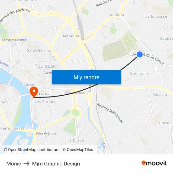 Monié to Mjm Graphic Design map