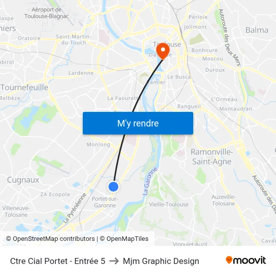 Ctre Cial Portet - Entrée 5 to Mjm Graphic Design map