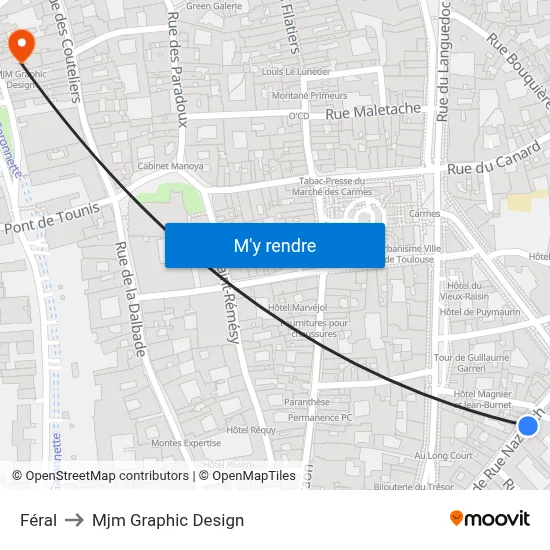 Féral to Mjm Graphic Design map