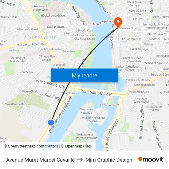 Avenue Muret Marcel Cavaillé to Mjm Graphic Design map