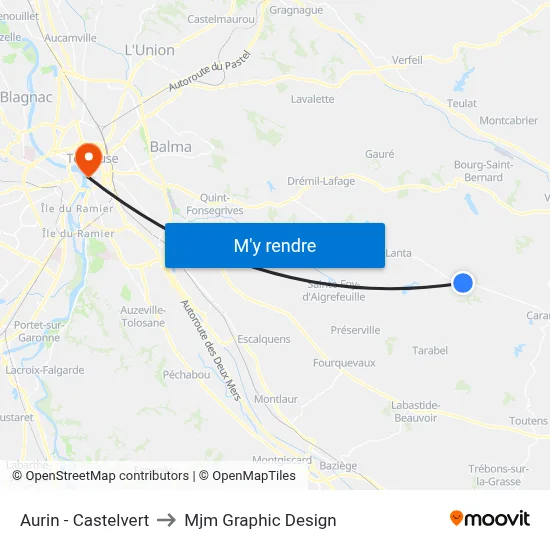 Aurin - Castelvert to Mjm Graphic Design map