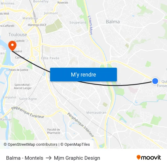 Balma - Montels to Mjm Graphic Design map