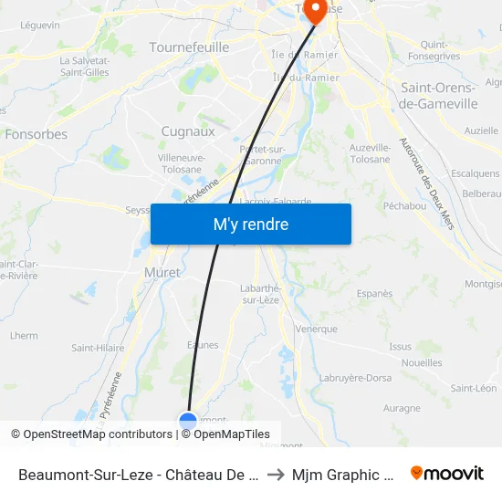 Beaumont-Sur-Leze - Château De Beaumont to Mjm Graphic Design map