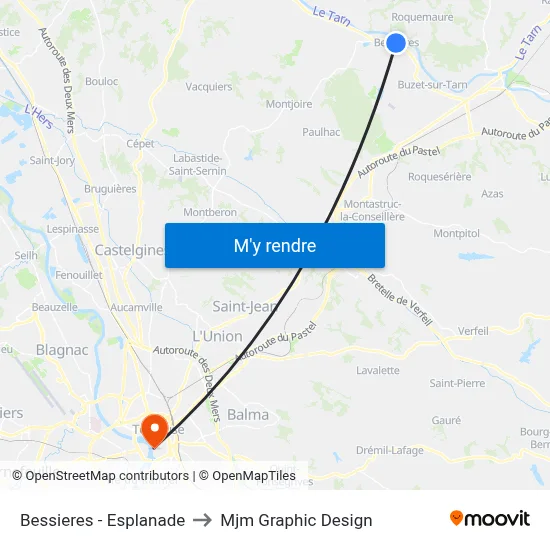 Bessieres - Esplanade to Mjm Graphic Design map