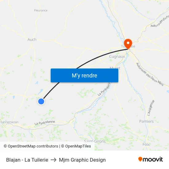 Blajan - La Tuilerie to Mjm Graphic Design map