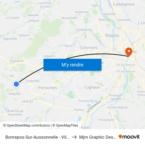 Bonrepos-Sur-Aussonnelle - Village to Mjm Graphic Design map