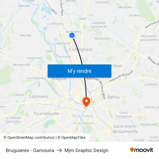 Bruguieres - Gamouna to Mjm Graphic Design map