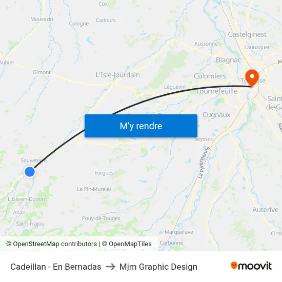 Cadeillan - En Bernadas to Mjm Graphic Design map