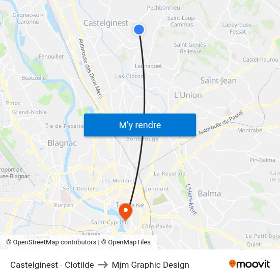 Castelginest - Clotilde to Mjm Graphic Design map
