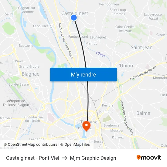 Castelginest - Pont-Viel to Mjm Graphic Design map