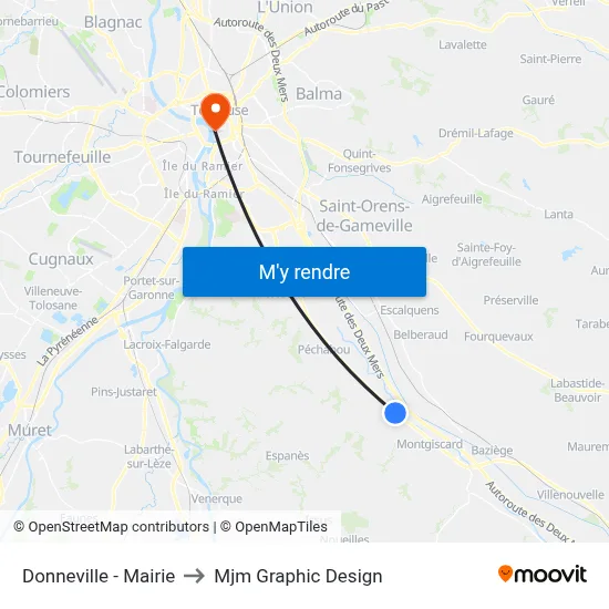 Donneville - Mairie to Mjm Graphic Design map
