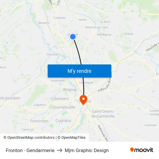Fronton - Gendarmerie to Mjm Graphic Design map