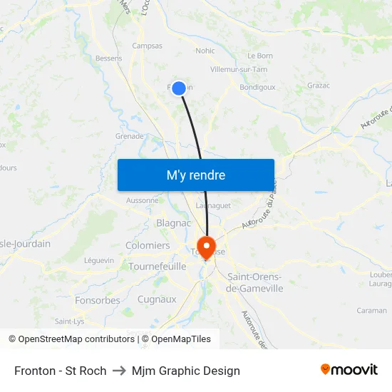 Fronton - St Roch to Mjm Graphic Design map