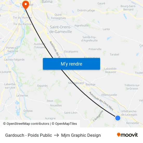 Gardouch - Poids Public to Mjm Graphic Design map