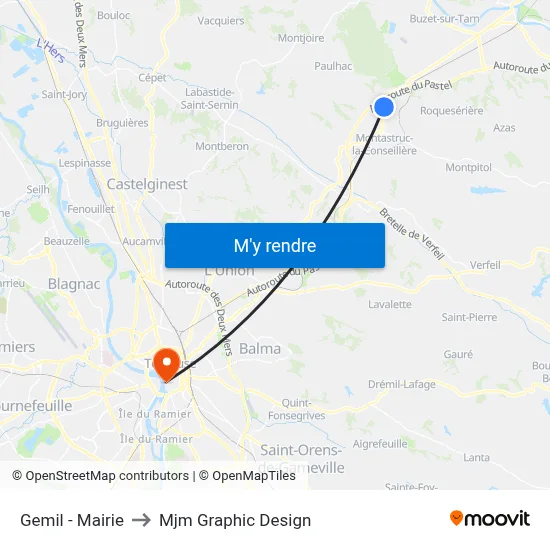 Gemil - Mairie to Mjm Graphic Design map