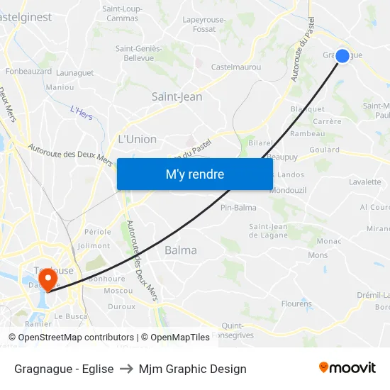 Gragnague - Eglise to Mjm Graphic Design map